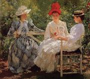 Edmund Charles Tarbell In a Garden oil painting reproduction